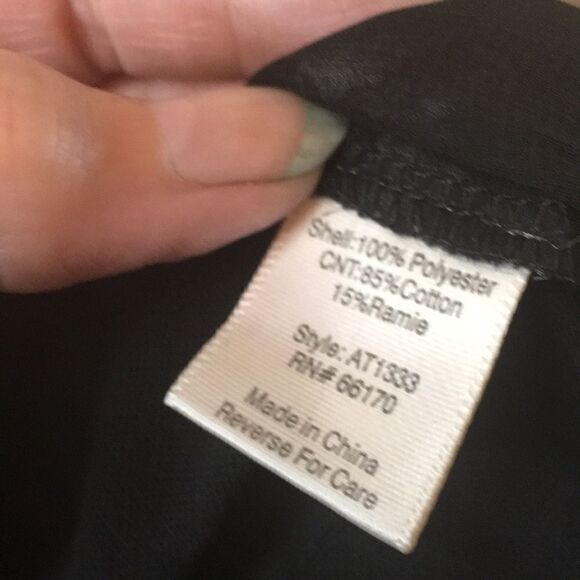 Line Dot NWT black blue patterned short sleeved top Medium - Picture 8 of 9